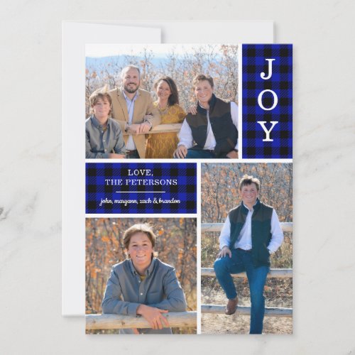 Blue Buffalo Check 3 Photo  Holiday Card