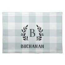 Blue Buffalo Check Family Monogram | Farmhouse Placemat