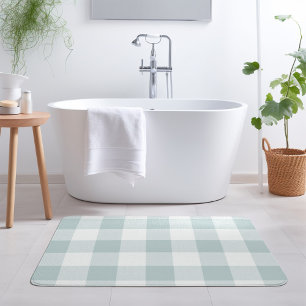 Blue Buffalo Check   Modern Farmhouse Bath Mat