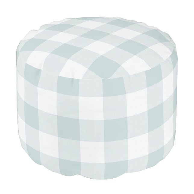 Blue Buffalo Check | Modern Farmhouse Decor Pouf (Angled Front)