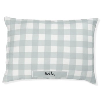Blue Buffalo Check Personalized Pet Bed by coffeecatdesigns at Zazzle