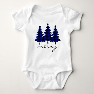 Blue Buffalo Check Pine Trees Baby Bodysuit