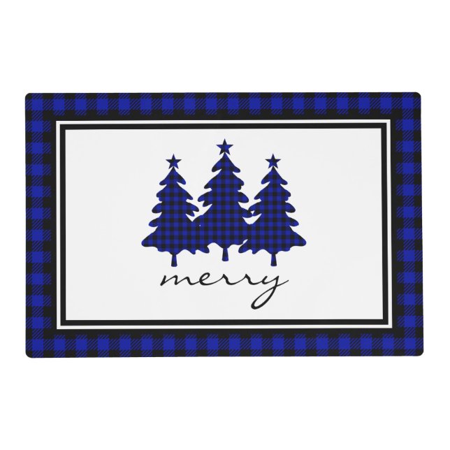 Blue Buffalo Check Pine Trees Placemat (Front)