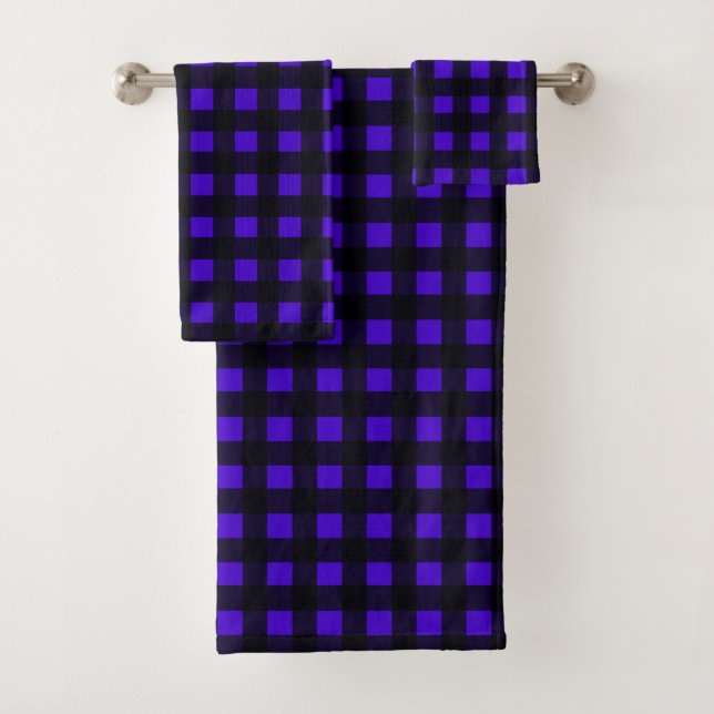 Blue Buffalo Large Plaid Bath Towel Set (Insitu)