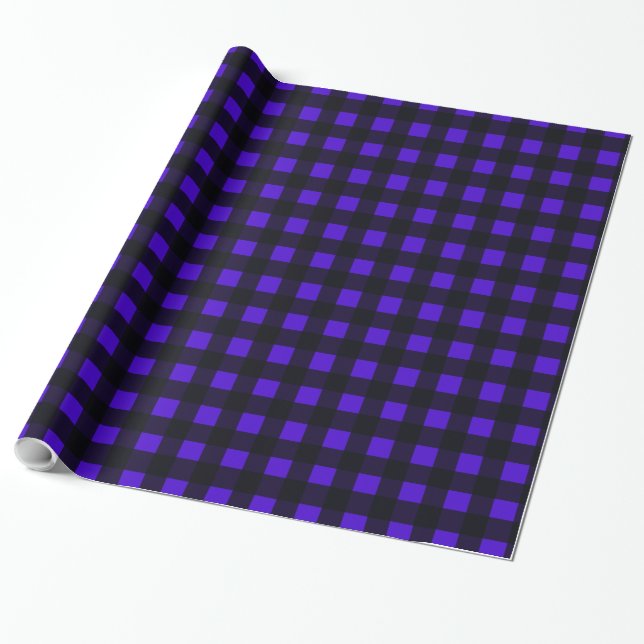Blue Buffalo Large Plaid Wrapping Paper (Unrolled)