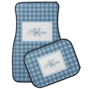 Blue Buffalo Lumberjack Plaid - Monogrammed Car Floor Mat