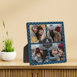 Blue Buffalo Plaid Lumberjack Family Photo Collage Plaque<br><div class="desc">Upload your favorite photos to make your own unique personalized photo gift.</div>