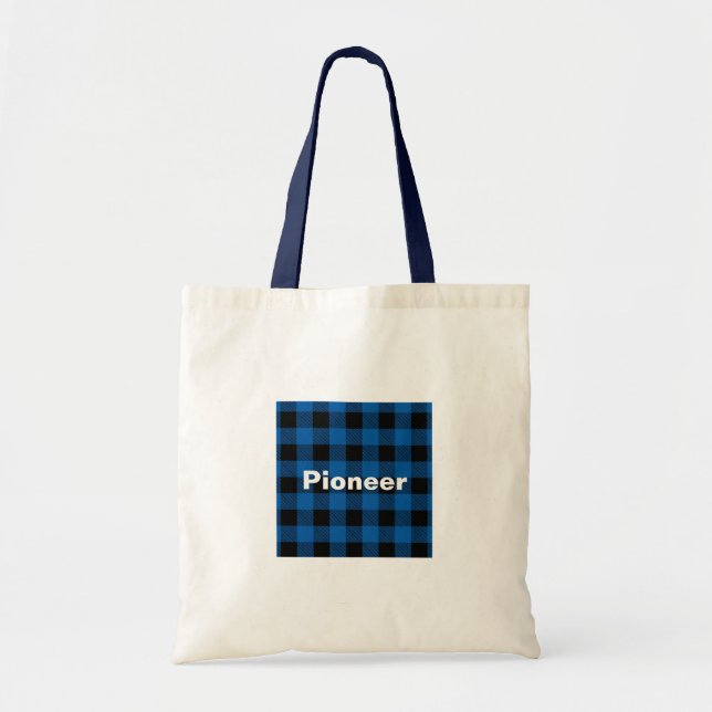 Blue Buffalo Plaid Tote Bag (Front)