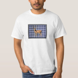 Blue Buffalo Plaid Wild Deer T-Shirt