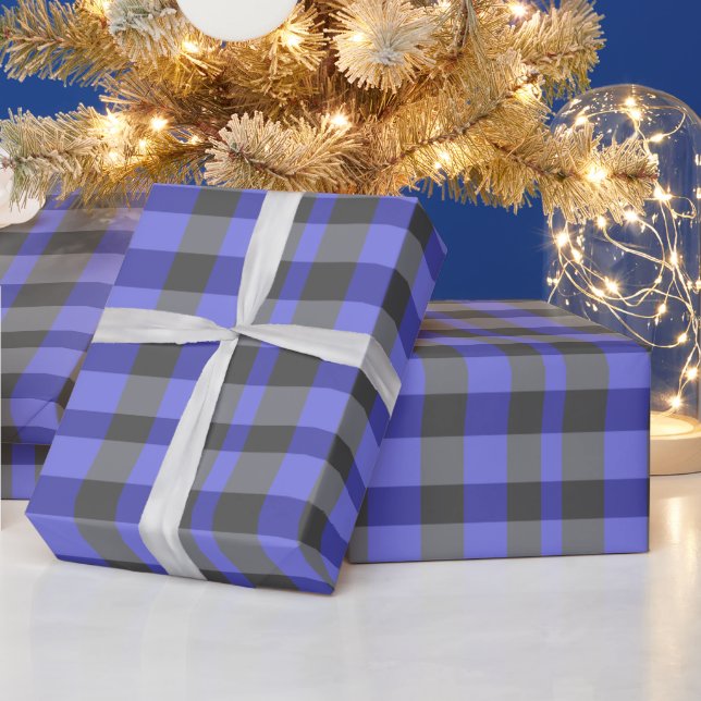 Blue Buffalo Plaid  Wrapping Paper (Holidays)