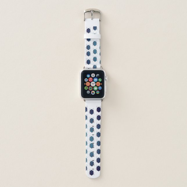 Blue bugs beetle pattern apple watch band (Front)