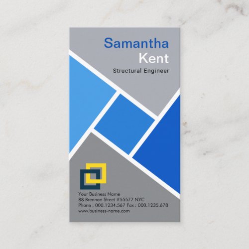 Blue Building Blocks Grey Cement Structures Business Card