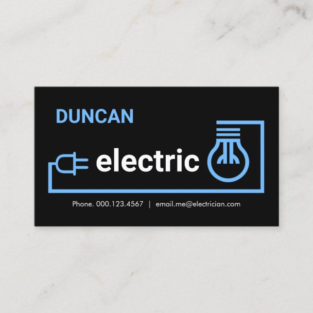Blue Bulb Plug Wiring Circuit Business Card (Front)