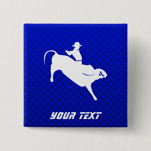 Blue Bull Rider Button (Front)