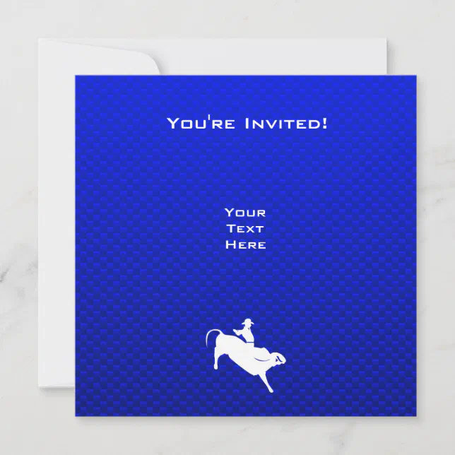 Bull Rider Invitation Blue Bull Rider Invitation | Zazzle