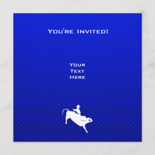 Blue Bull Rider Invitation
