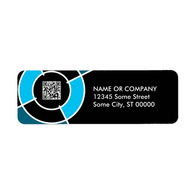 blue bullseye QR code Label (Front)