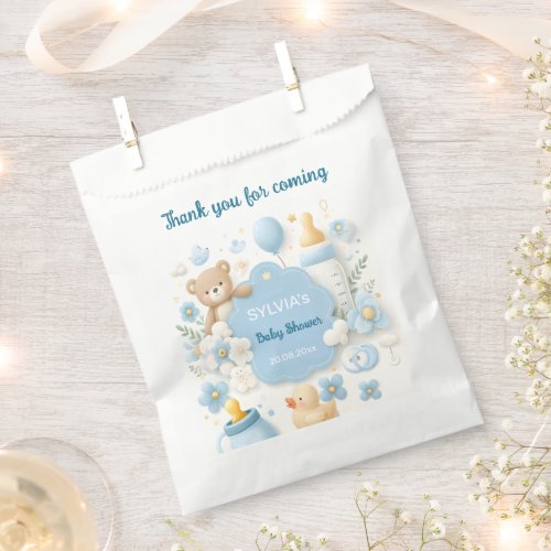 Blue Bundle Joy Teddy Bear Baby Boy Shower Favor Bag