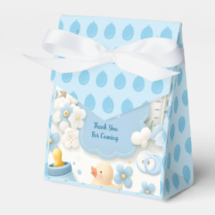 Blue Bundle Joy: Teddy Bear Baby Boy Shower Favor Boxes