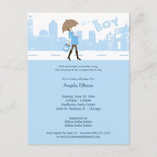 Blue Bundle Of Joy Baby Shower Invitation