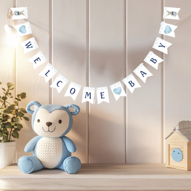 Blue Bunny Baby Shower  Bunting Flags (Creator Uploaded)