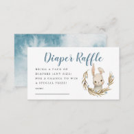 Blue Bunny Baby Shower Diaper Raffle Ticket Enclosure Card