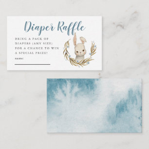 Blue Bunny Baby Shower Diaper Raffle Ticket Enclosure Card