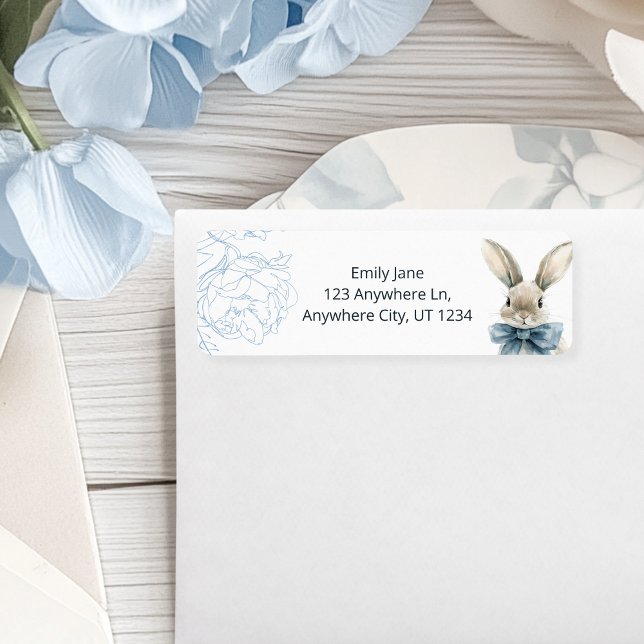 Blue Bunny Baby Shower  Label (Creator Uploaded)