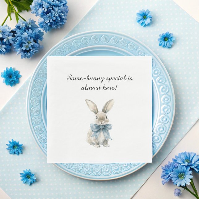 Blue Bunny Baby Shower Napkins (Creator Uploaded)