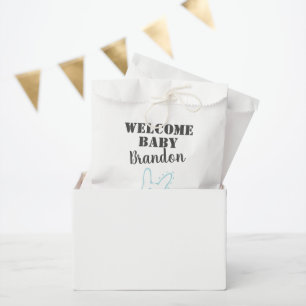 Blue Bunny Baby Shower Thank You Favor Bag