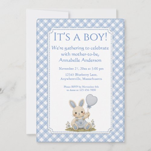 Blue Bunny Balloon Announcement