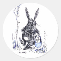 Blue Bunny Book sticker