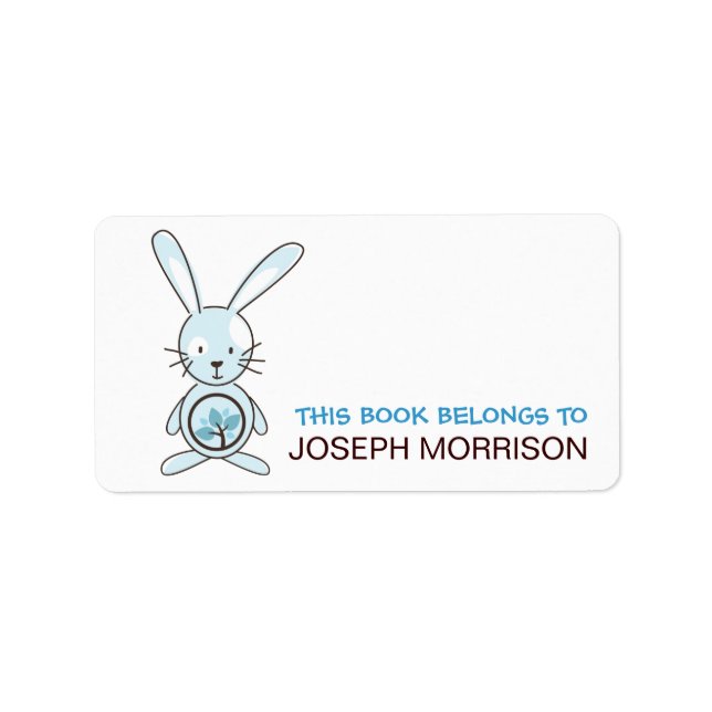 Blue Bunny Bookplates Labels (Front)