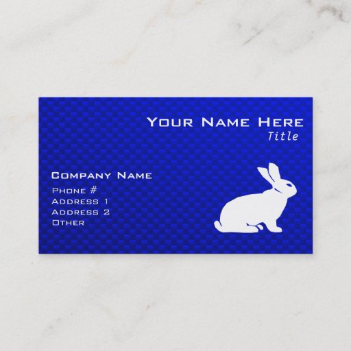 Customizable Blue Bunny Business Card