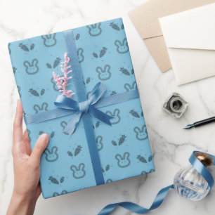 Blue Bunny Carrot Baby Wrapping Paper