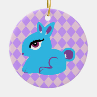 Blue Bunny Ceramic Ornament