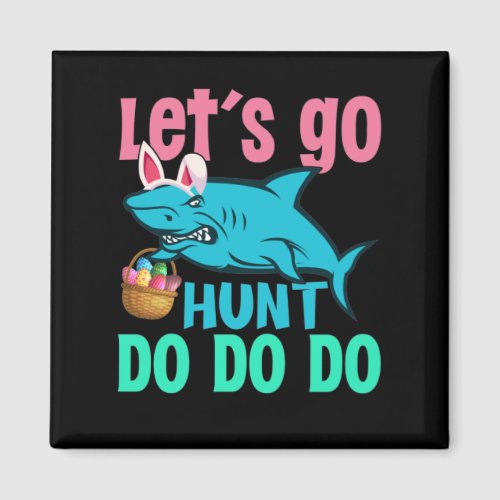 Blue Bunny Ears Shark Easter Egg Hunt Magnet