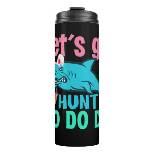 Blue Bunny Ears Shark Easter Egg Hunt Thermal Tumbler