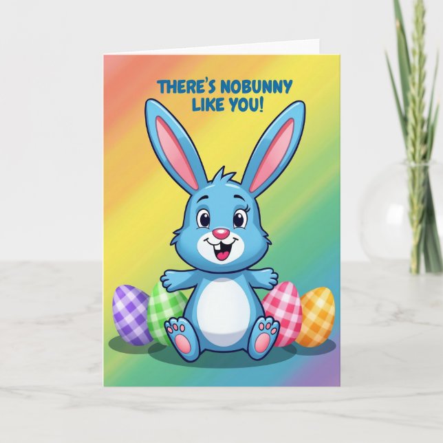 Blue Bunny Happy Day Card (Front)
