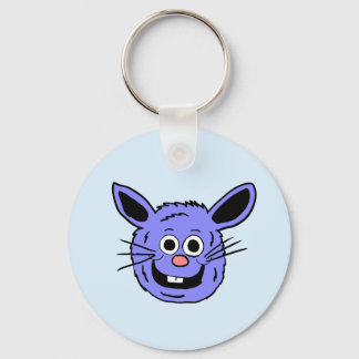Blue Bunny Head Keychain
