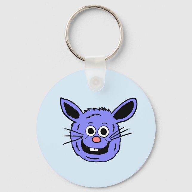 Blue Bunny Head Keychain (Front)