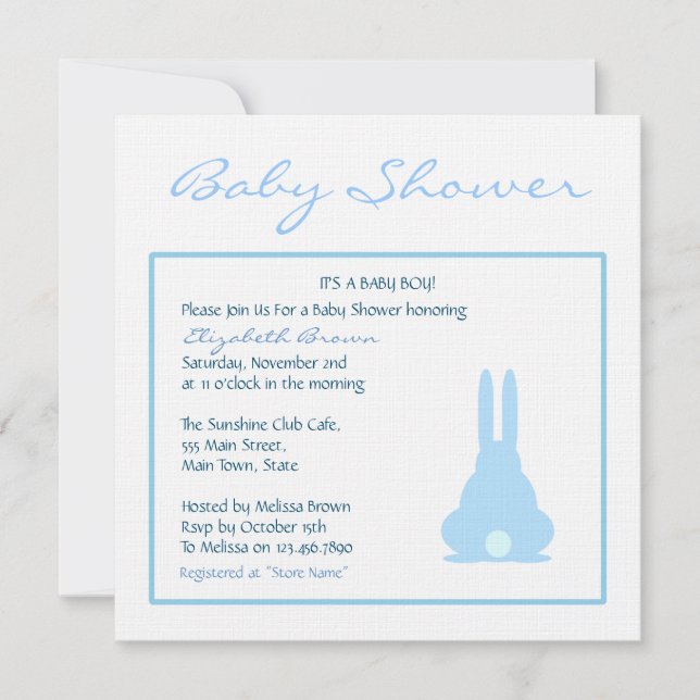 Blue Bunny Invitation (Front)