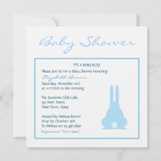 Blue Bunny Invitation