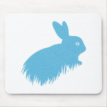 Blue Bunny Mouse Pad