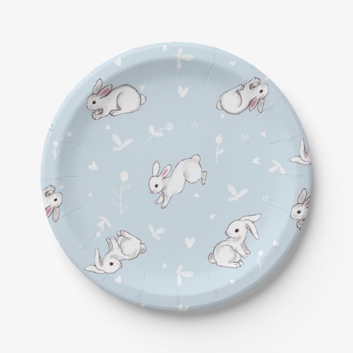 Blue Bunny Paper Plates
