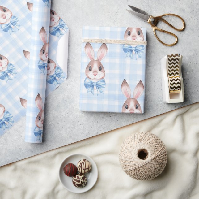 Blue Bunny Rabbit Gift Wrapping Paper (Crafts)