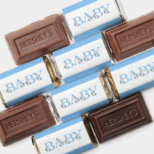Blue Bunny Rabbit Letters Baby Shower Hershey's Miniatures
