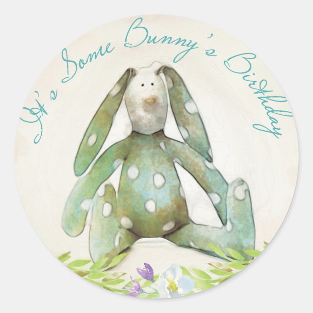 Blue Bunny Rabbit Sticker (Front)