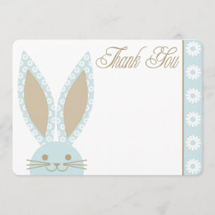 Blue Bunny Rabbit Thank you card