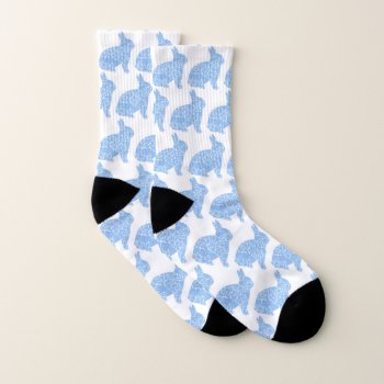 Blue Bunny Socks by Lokisbooksnmore at Zazzle